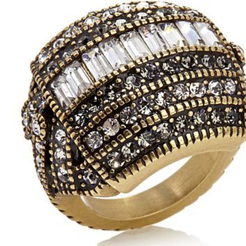 Heidi Daus Master Clasp Crystal Ring Size 5 New